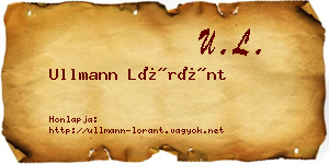 Ullmann Lóránt névjegykártya